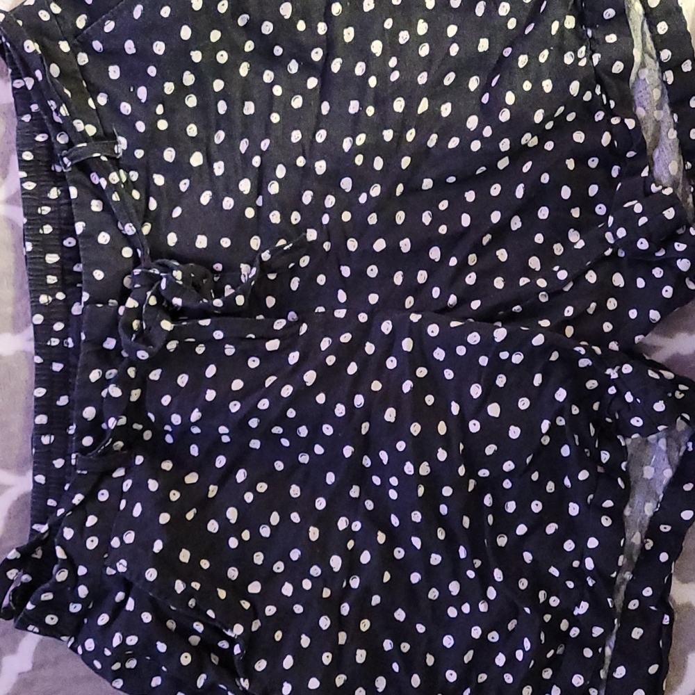 black and white tie shorts